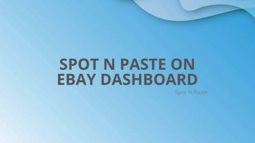 Spot N Paste On EBay Dashboard