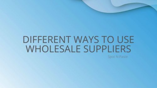 Different ways to use WHolesale Suppliers
